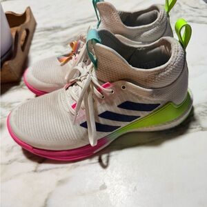 Adidas Kids' White and Pink Sneakers